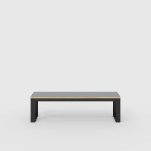 Plywood Bench Seat with Black Industrial Frame - Formica Tornado Grey - 1500(w) x 325(d)