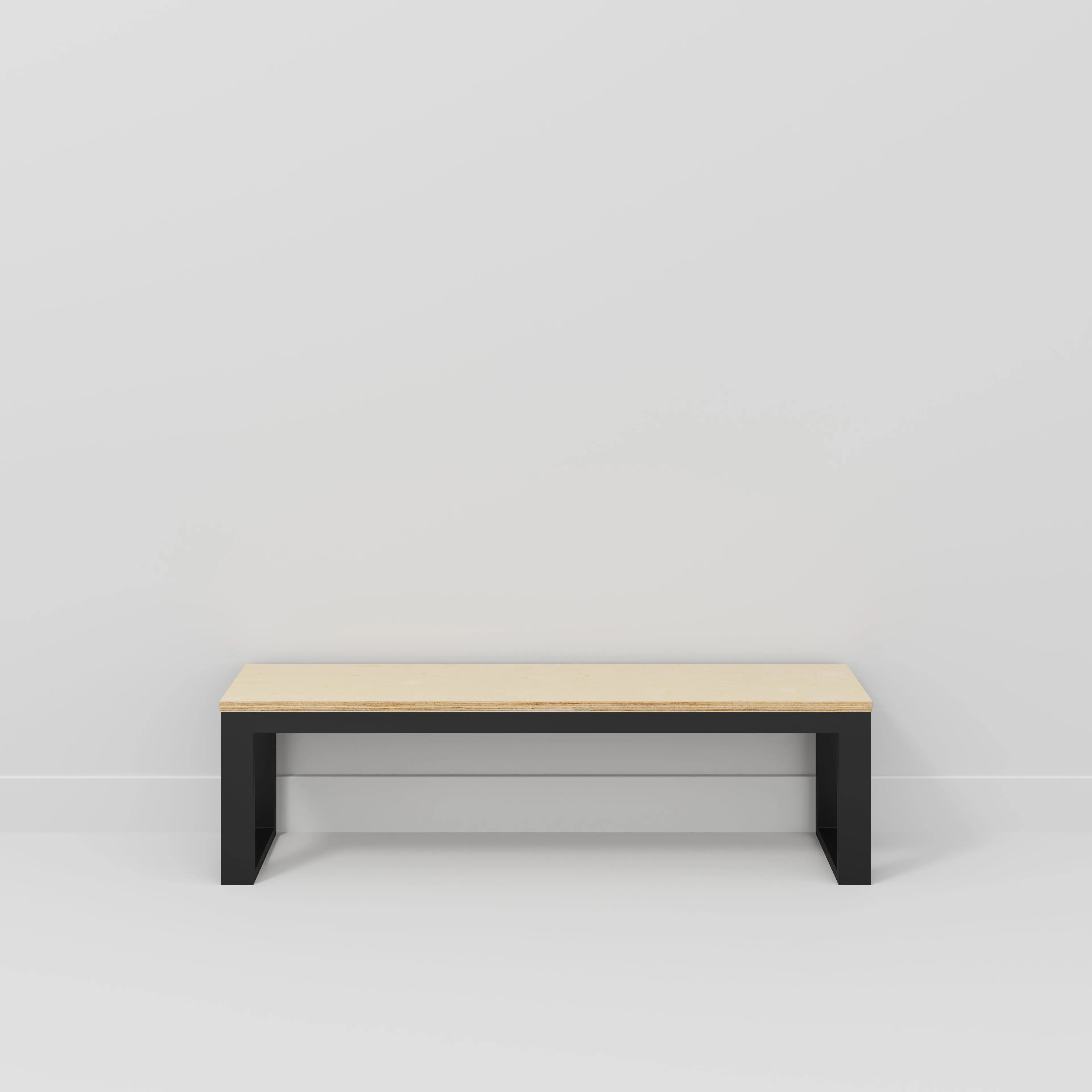 Plywood Bench Seat with Black Industrial Frame - Plywood Birch - 1500(w) x 325(d)