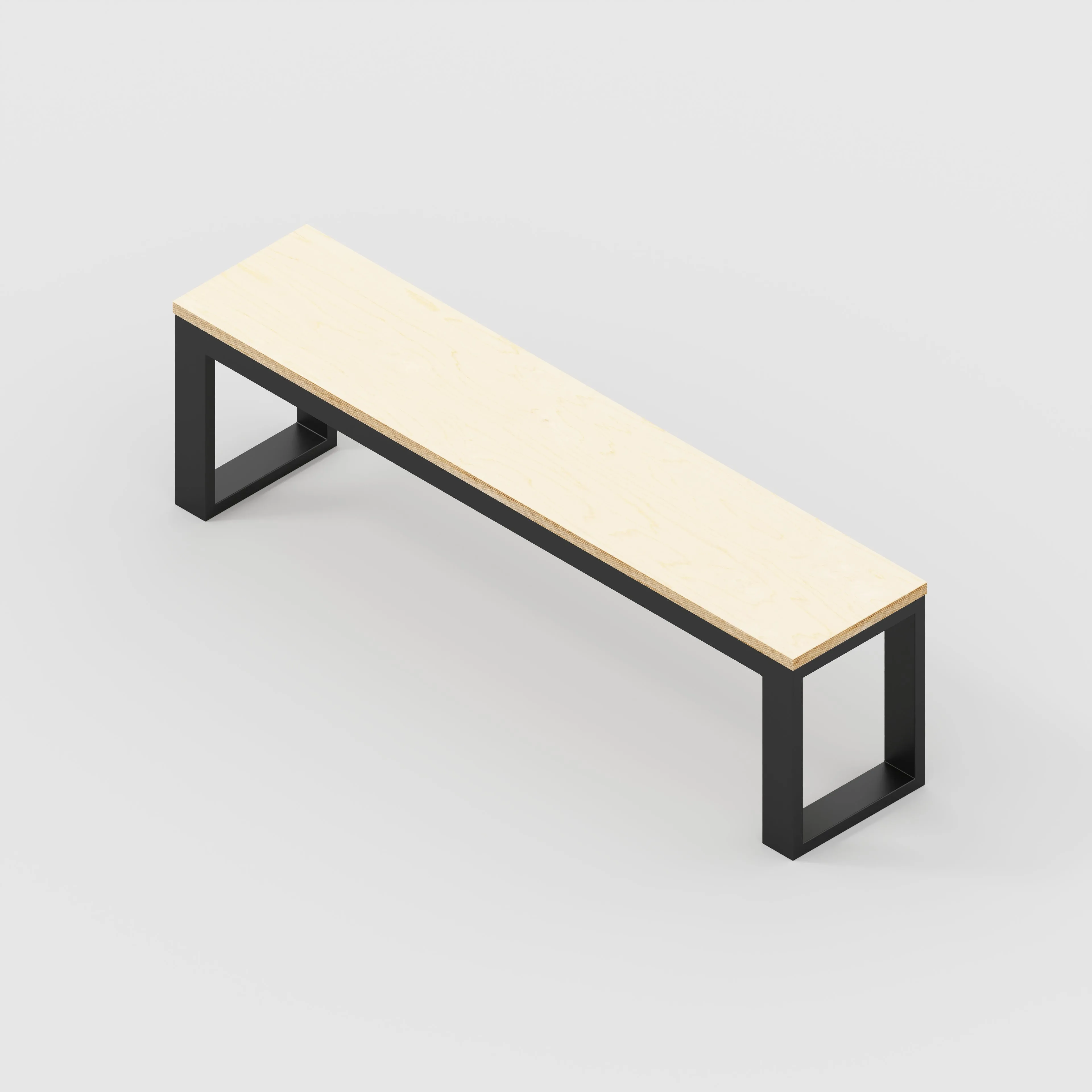 Plywood Bench Seat with Black Industrial Frame - Plywood Birch - 1500(w) x 325(d)