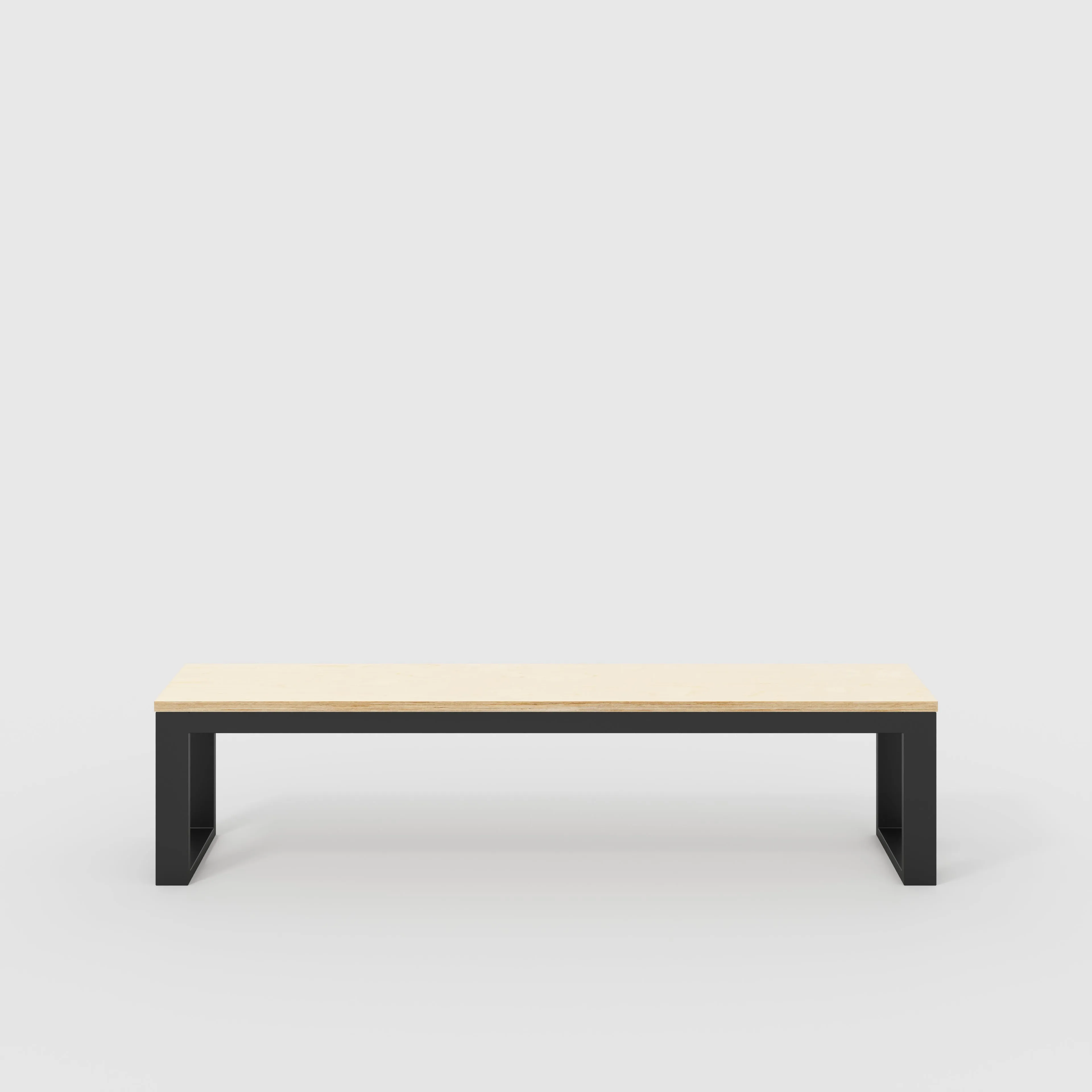 Plywood Bench Seat with Black Industrial Frame - Plywood Birch - 1800(w) x 325(d)