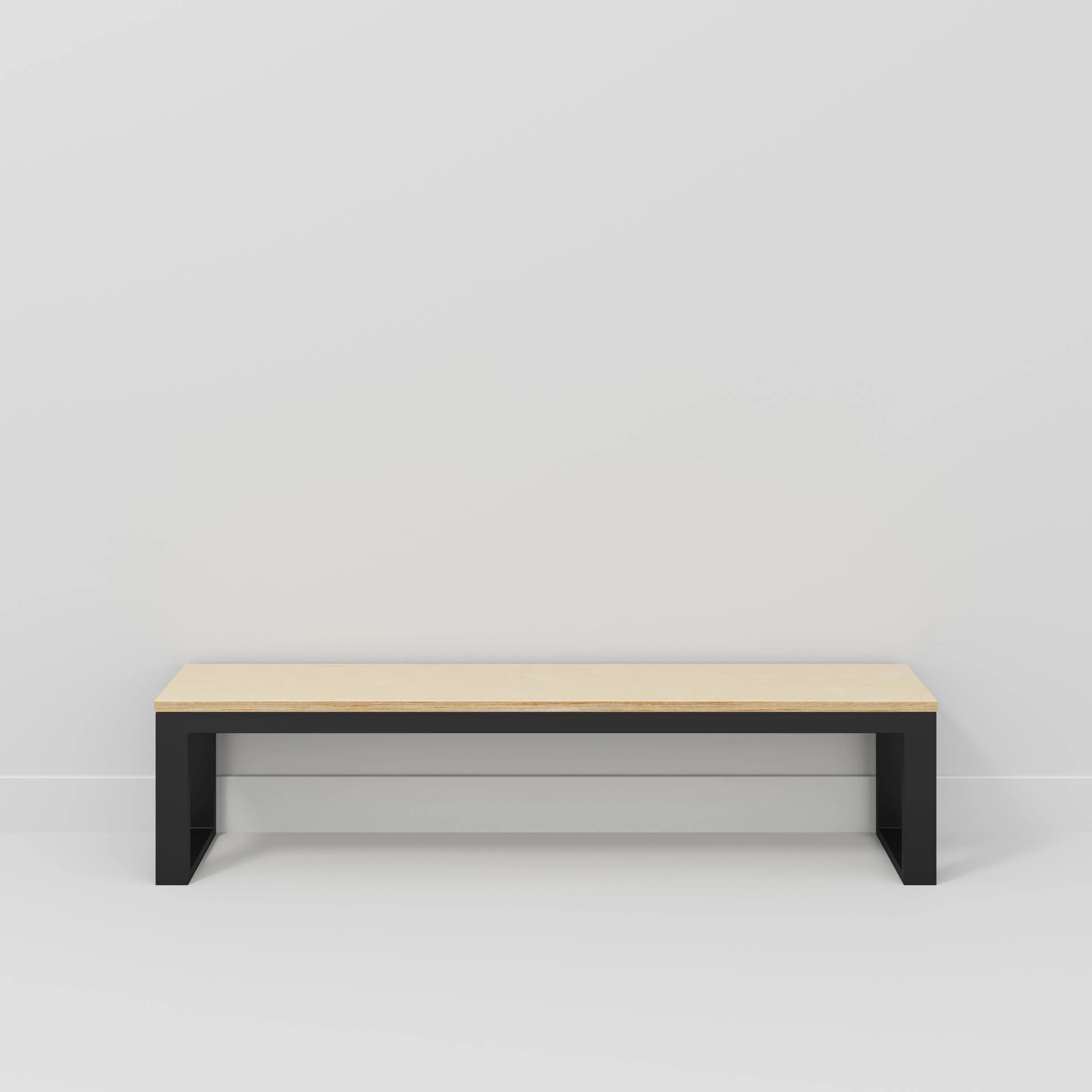 Plywood Bench Seat with Black Industrial Frame - Plywood Birch - 1800(w) x 325(d)