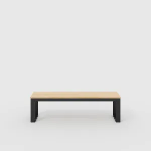 Plywood Bench Seat with Black Industrial Frame - Plywood Oak - 1500(w) x 325(d)