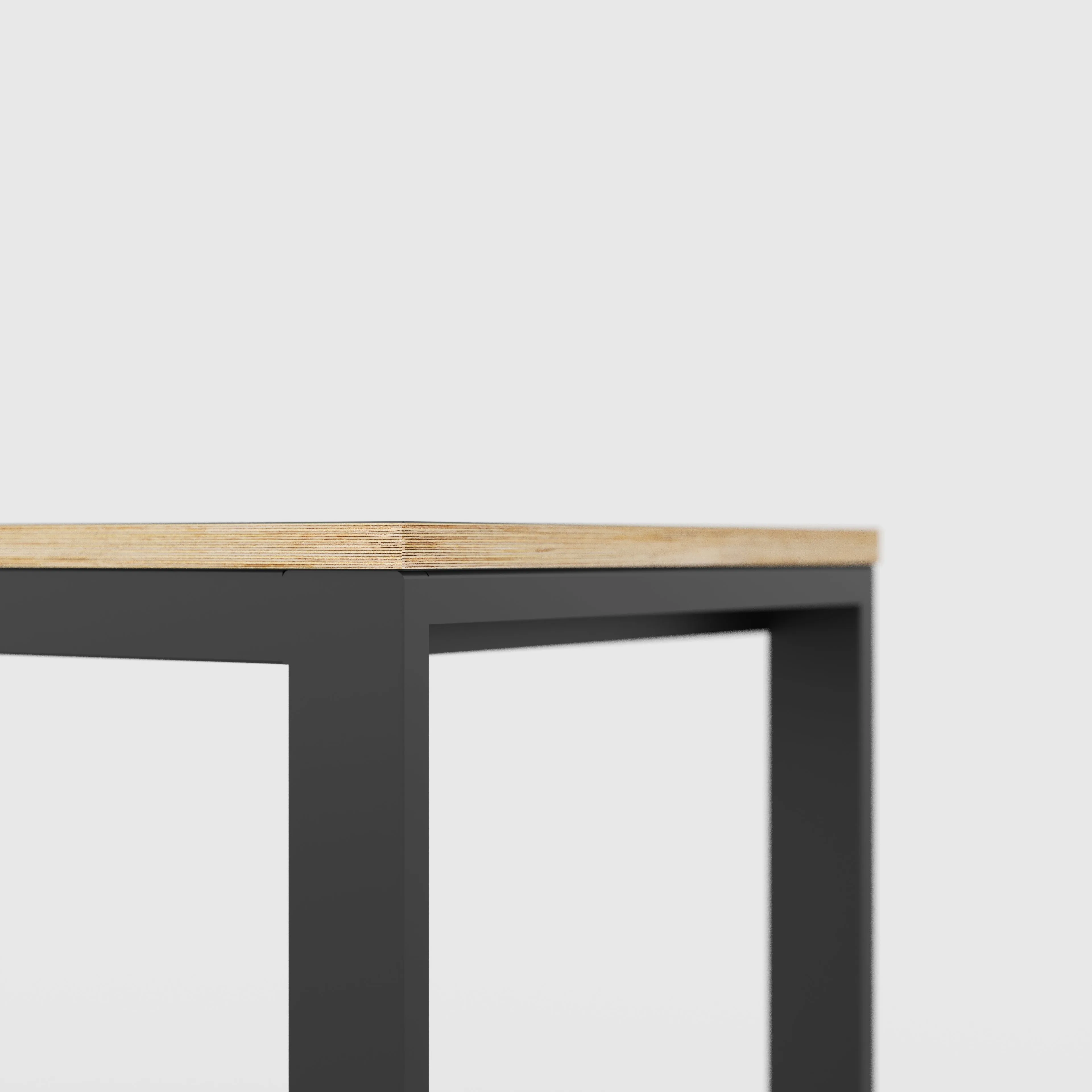 Plywood Desk with Black Industrial Frame - Formica Chrome Yellow - 2400(w) x 585(d) x 735(h)