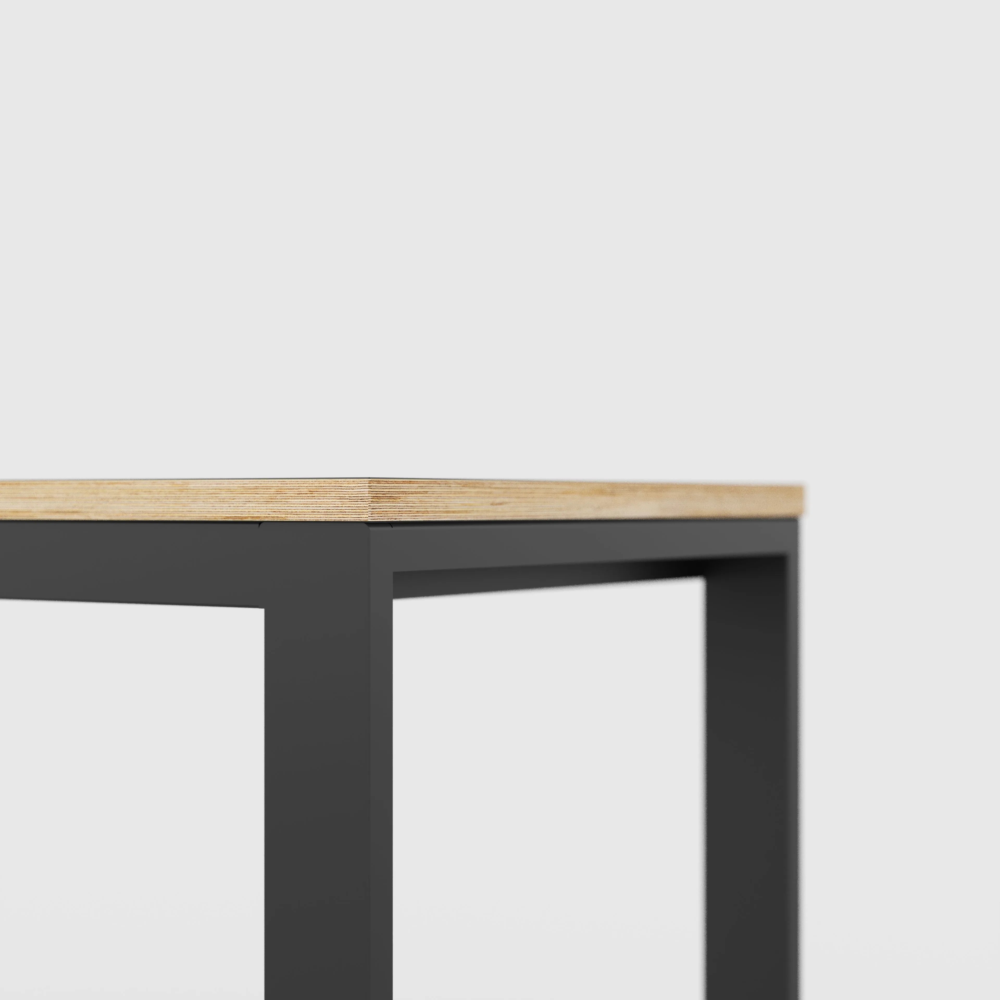 Plywood Desk with Black Industrial Frame - Formica Tornado Grey - 1200(w) x 585(d) x 735(h)