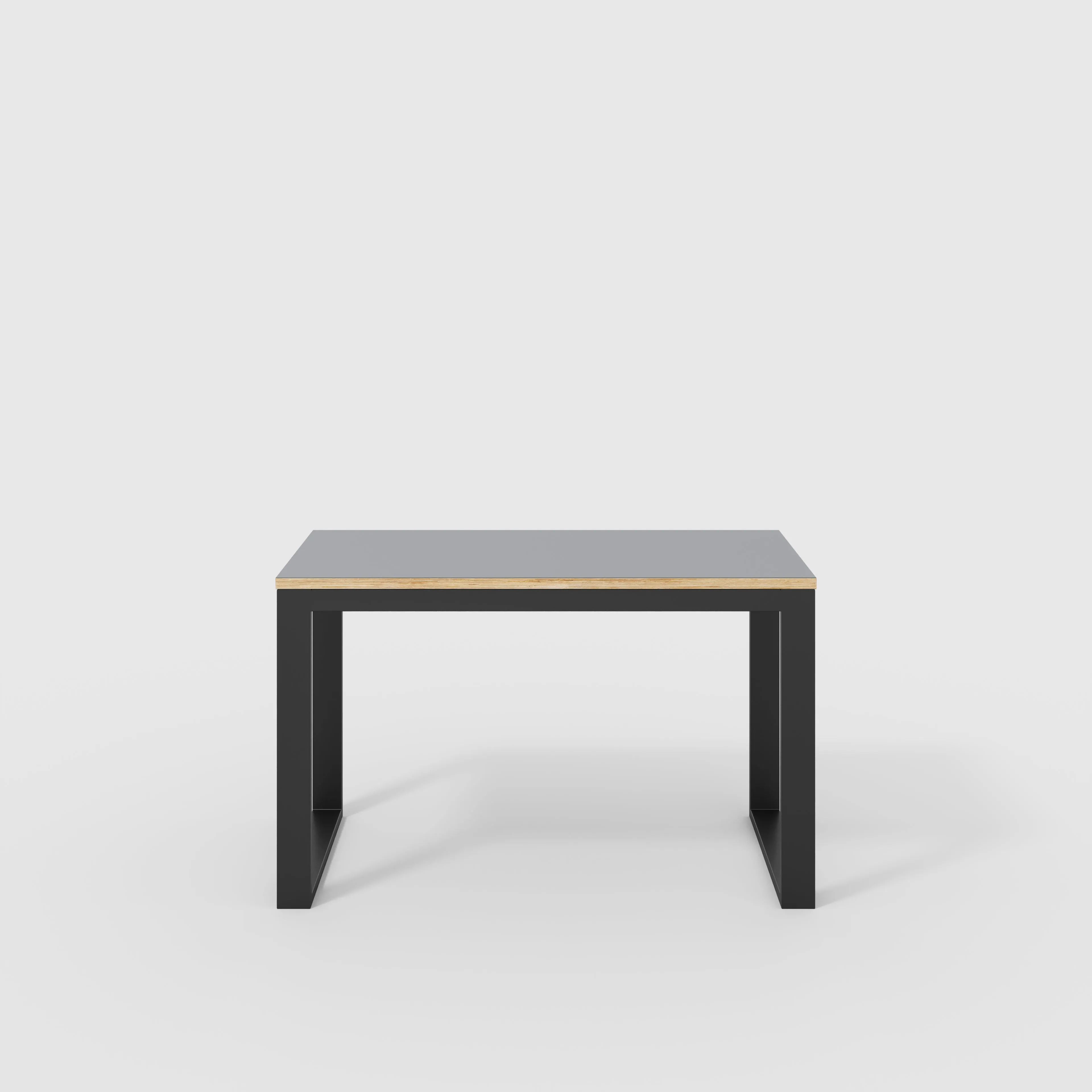 Plywood Desk with Black Industrial Frame - Formica Tornado Grey - 1200(w) x 585(d) x 735(h)