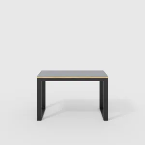 Plywood Desk with Black Industrial Frame - Formica Tornado Grey - 1200(w) x 585(d) x 735(h)