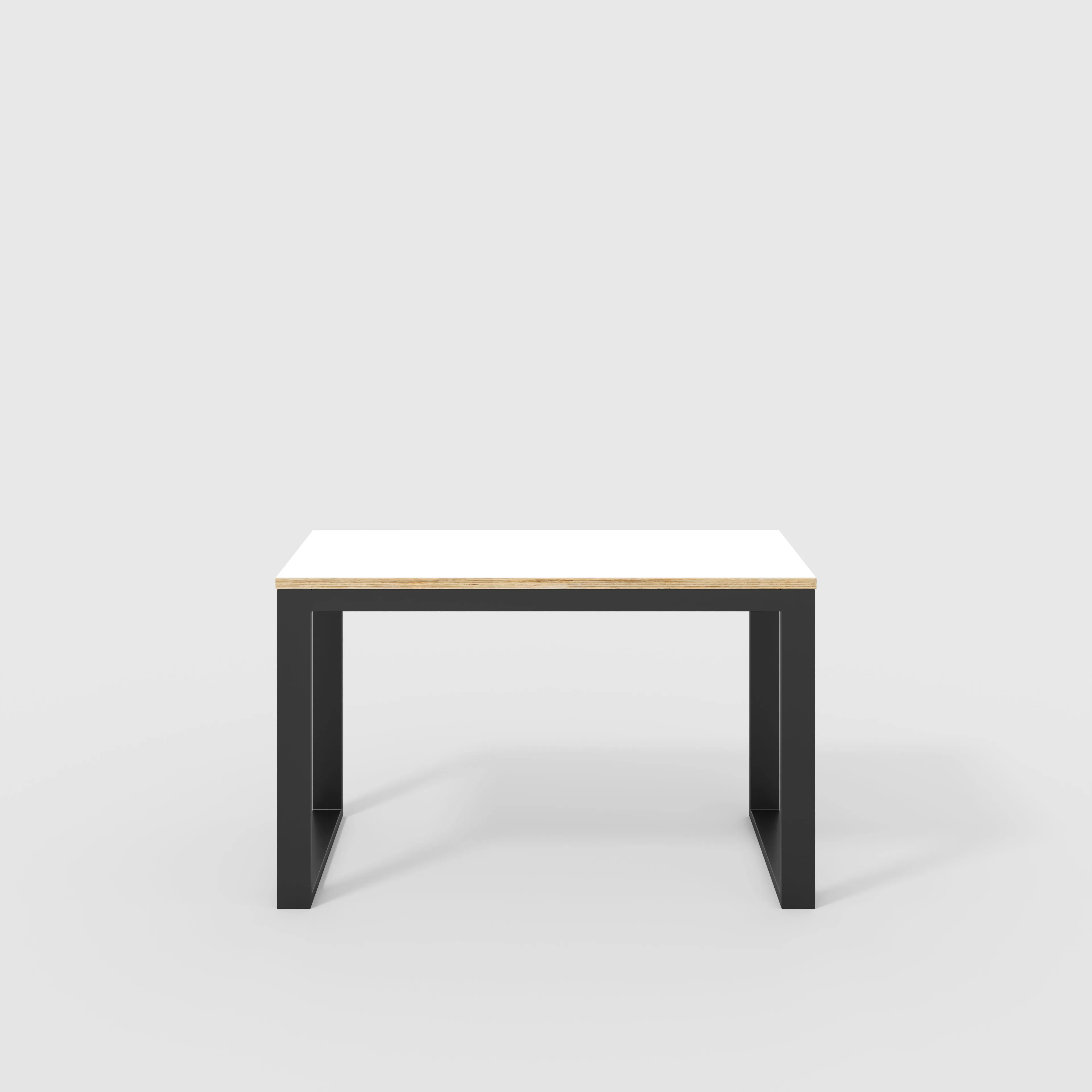 Plywood Desk with Black Industrial Frame - Formica White - 1200(w) x 585(d) x 735(h)