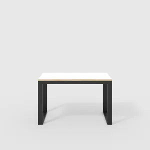 Plywood Desk with Black Industrial Frame - Formica White - 1200(w) x 585(d) x 735(h)