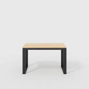 Plywood Desk with Black Industrial Frame - Plywood Oak - 1200(w) x 585(d) x 735(h)