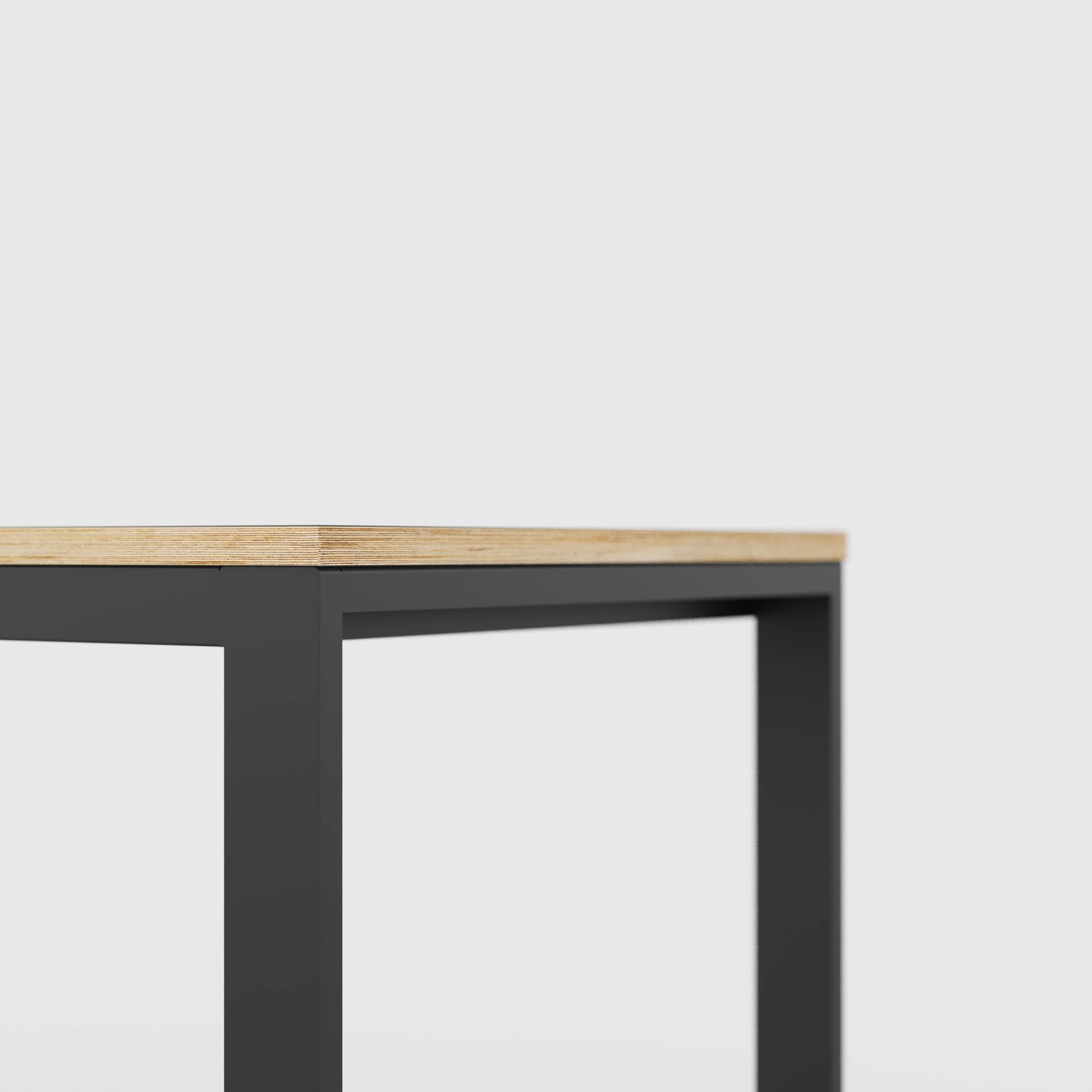 Plywood Table with Black Industrial Frame - Formica Green Slate - 1200(w) x 745(d) x 735(h)