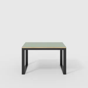 Plywood Table with Black Industrial Frame - Formica Green Slate - 1200(w) x 745(d) x 735(h)