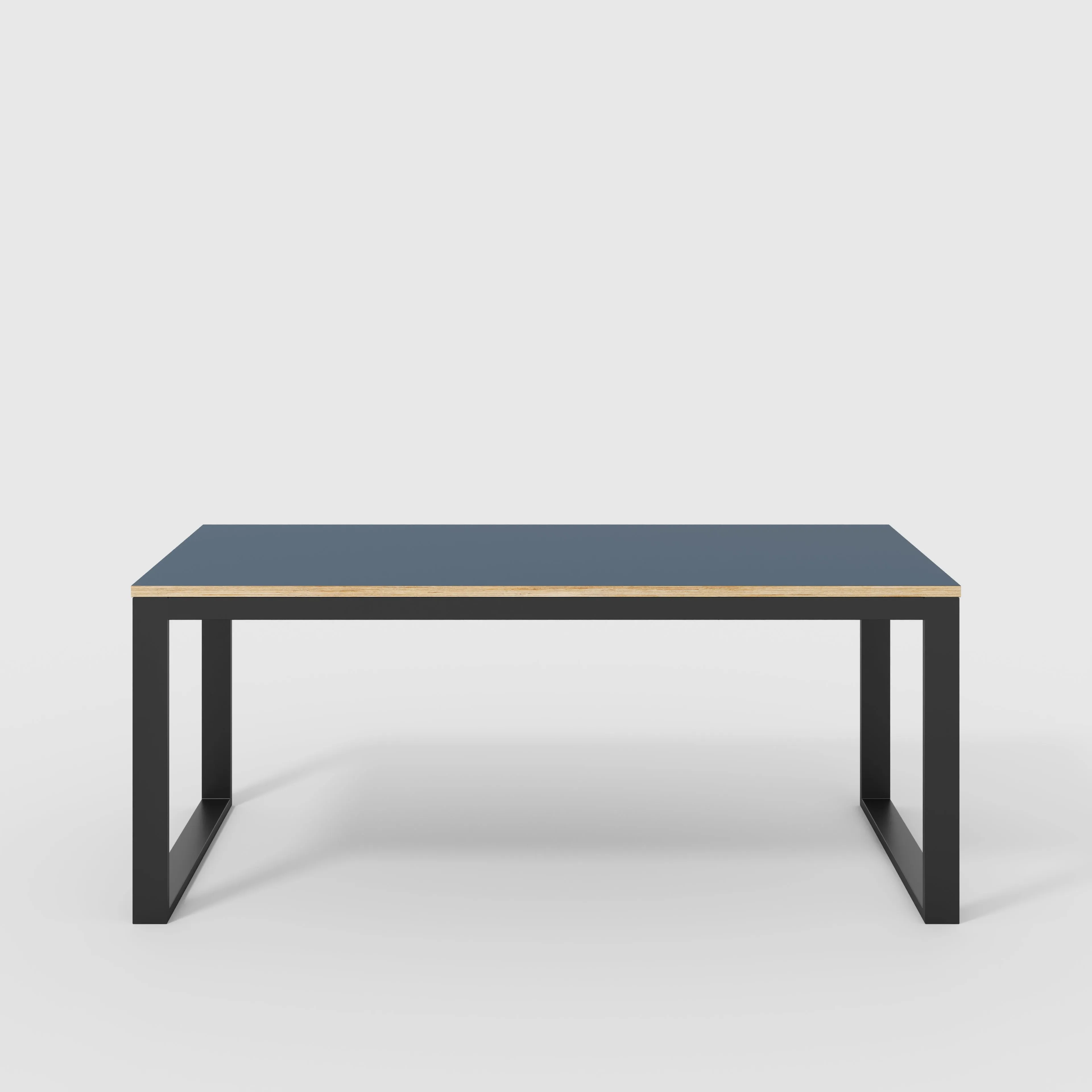Plywood Table with Black Industrial Frame - Formica Night Sea Blue - 1800(w) x 745(d) x 735(h)