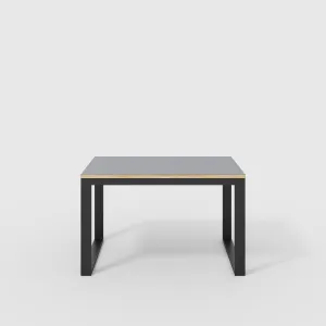 Plywood Table with Black Industrial Frame - Formica Tornado Grey - 1200(w) x 745(d) x 735(h)