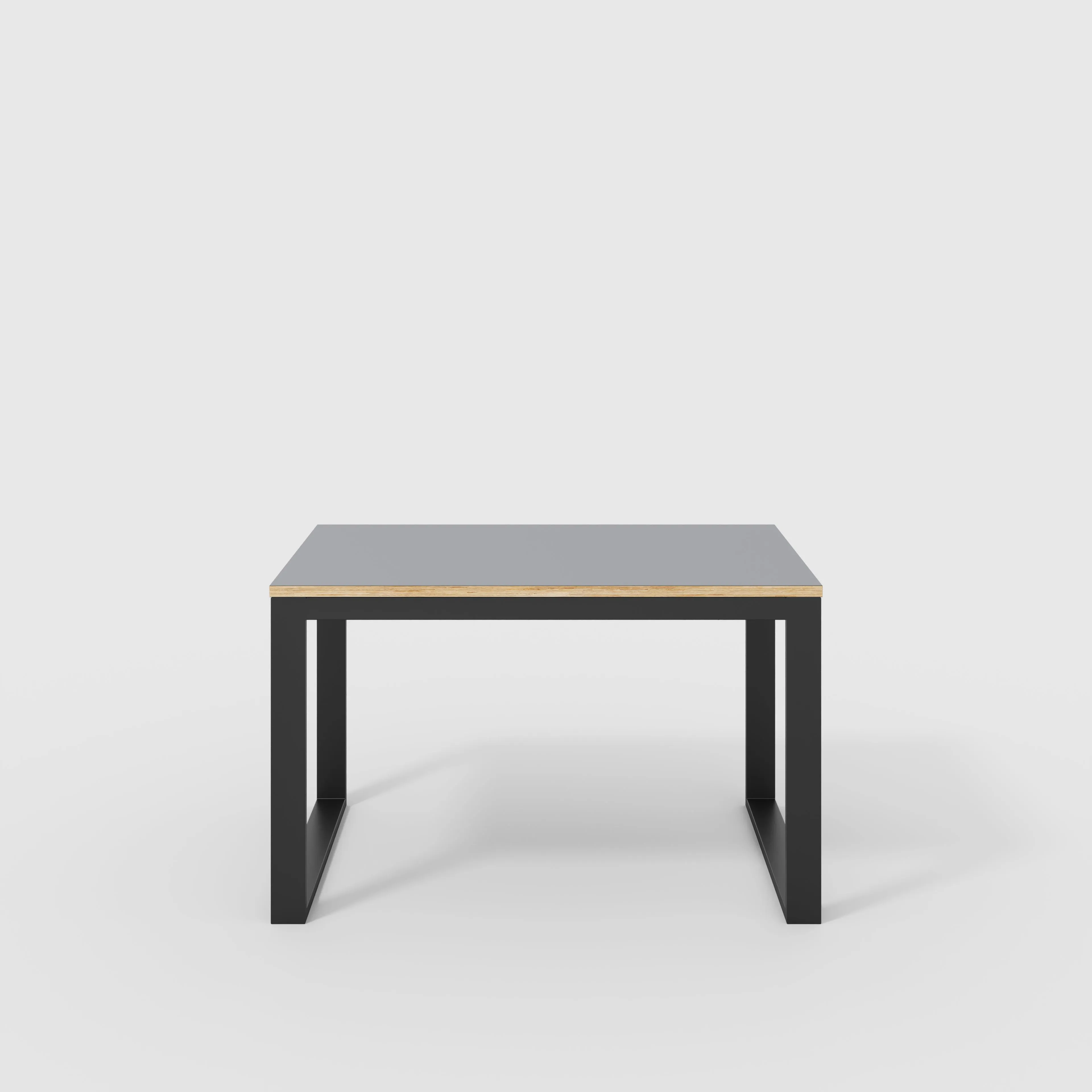 Plywood Table with Black Industrial Frame - Formica Tornado Grey - 1200(w) x 745(d) x 735(h)