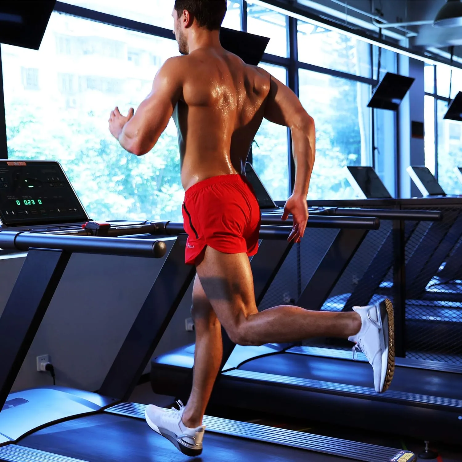 Pudolla Men??s Running Shorts 3 Inch Quick Dry Gym Athletic Workout Shorts for Men with Zipper Pockets