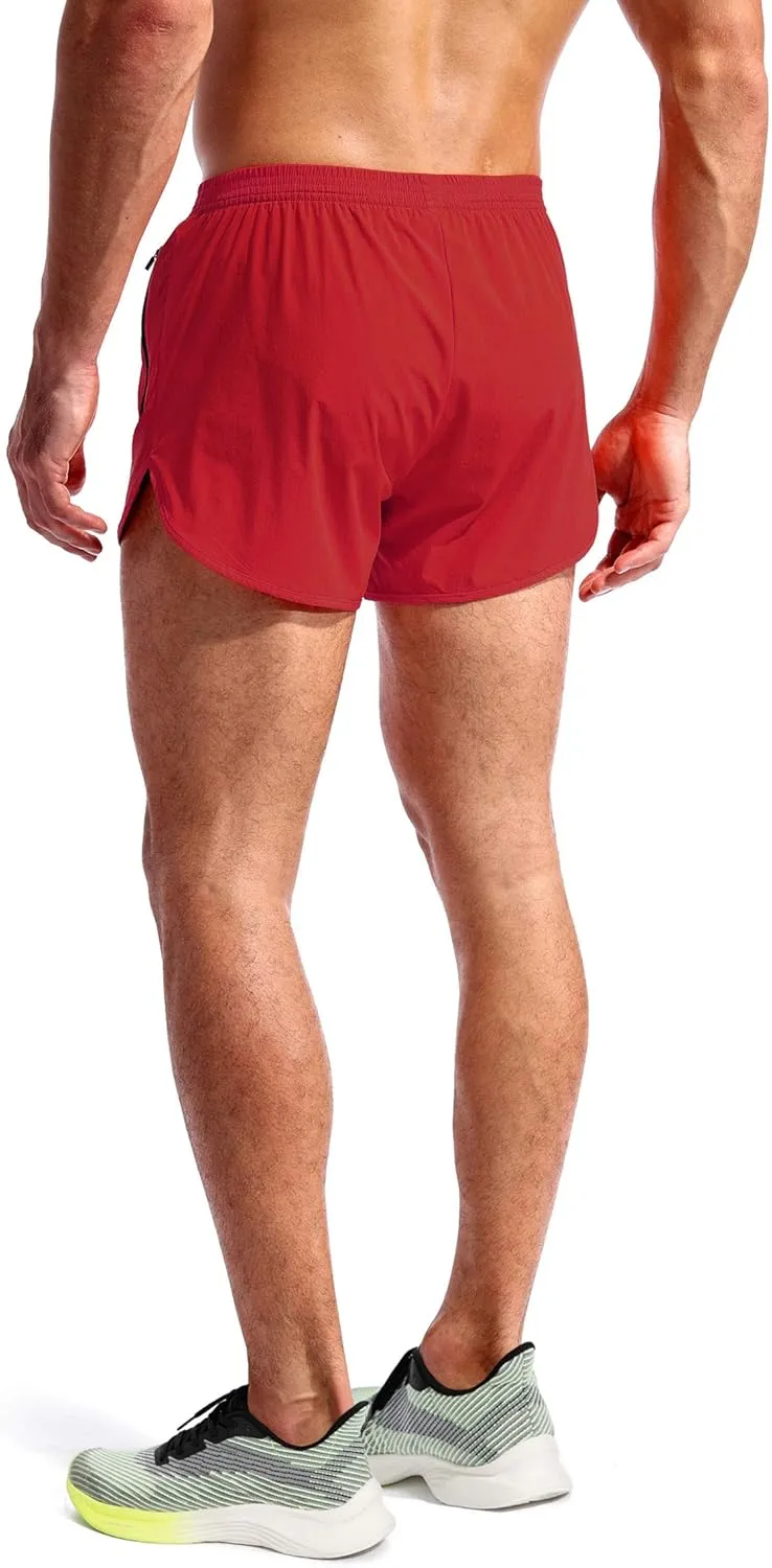 Pudolla Men??s Running Shorts 3 Inch Quick Dry Gym Athletic Workout Shorts for Men with Zipper Pockets
