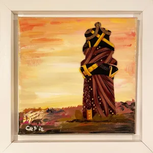 "Gay Head Light" Collage - 8x8 Framed