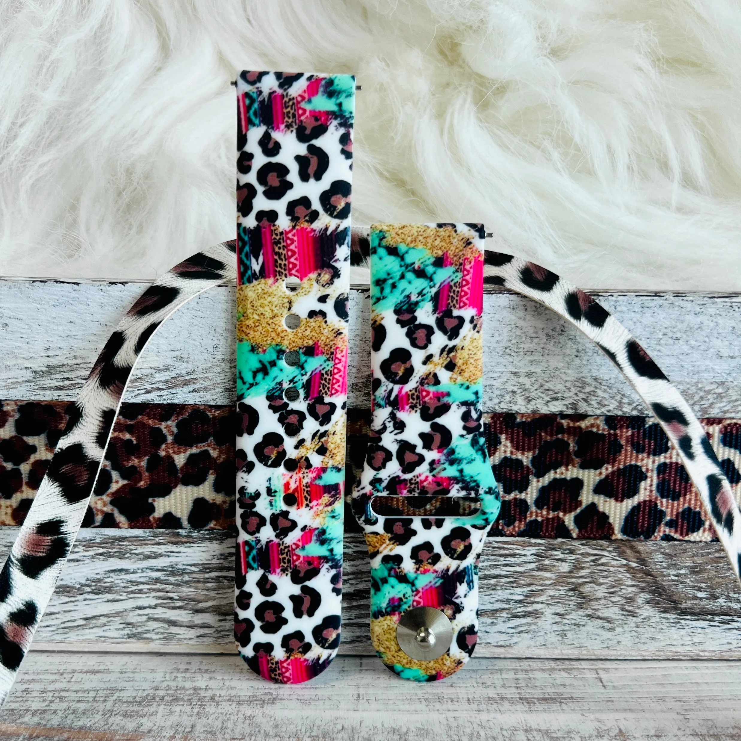 Serape Leopard Print Silicone Band For Samsung Watch
