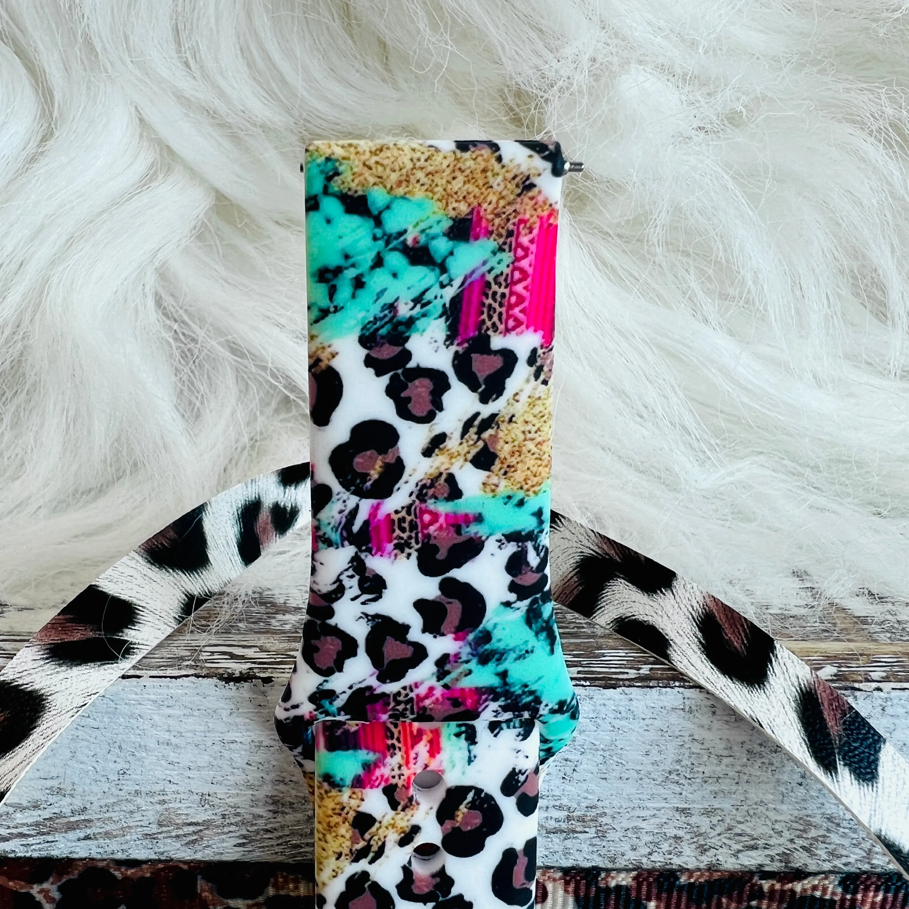 Serape Leopard Print Silicone Band For Samsung Watch