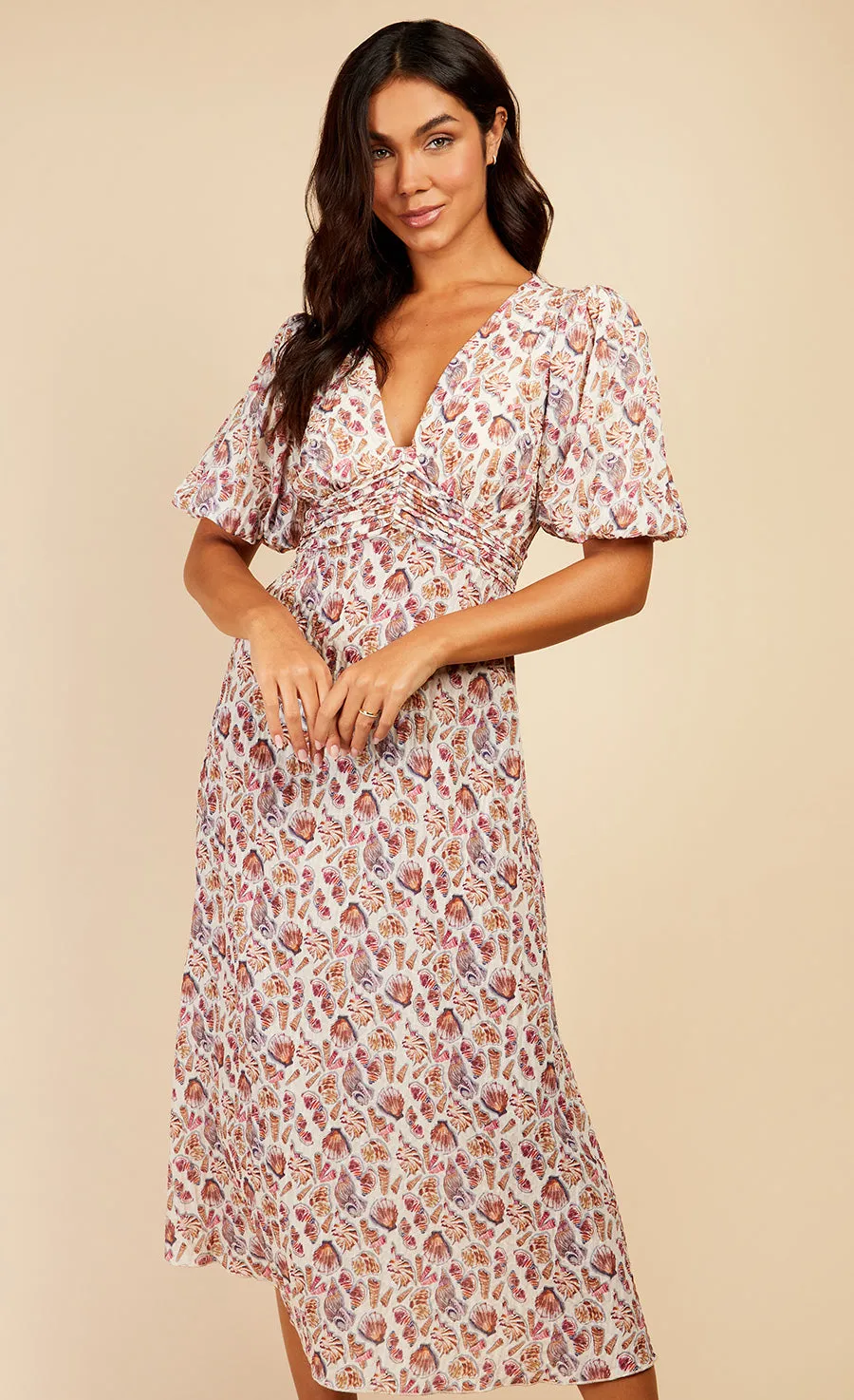 Shell Print Midaxi Dress