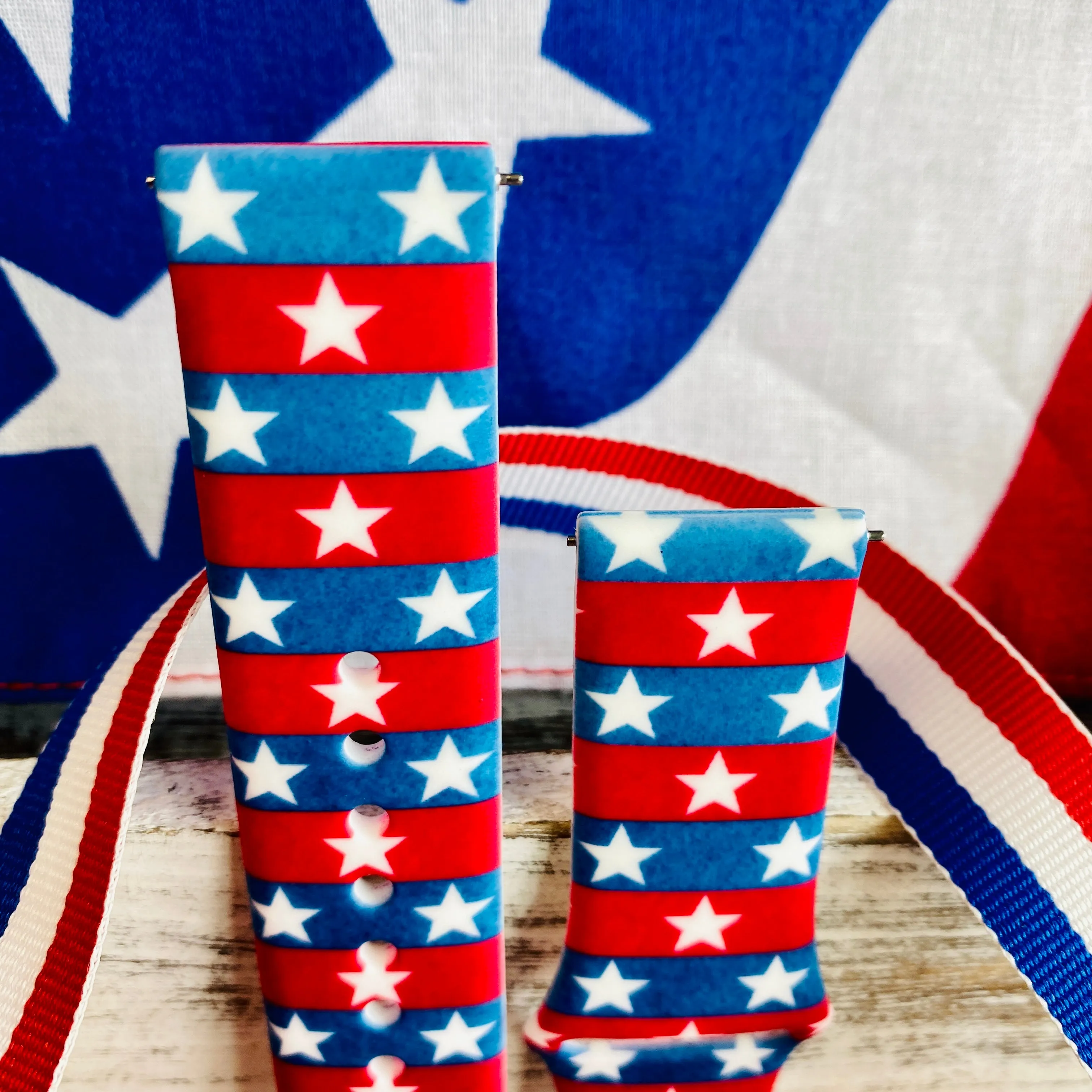 Stars And Stripes Print Silicone Band For Samsung Watch