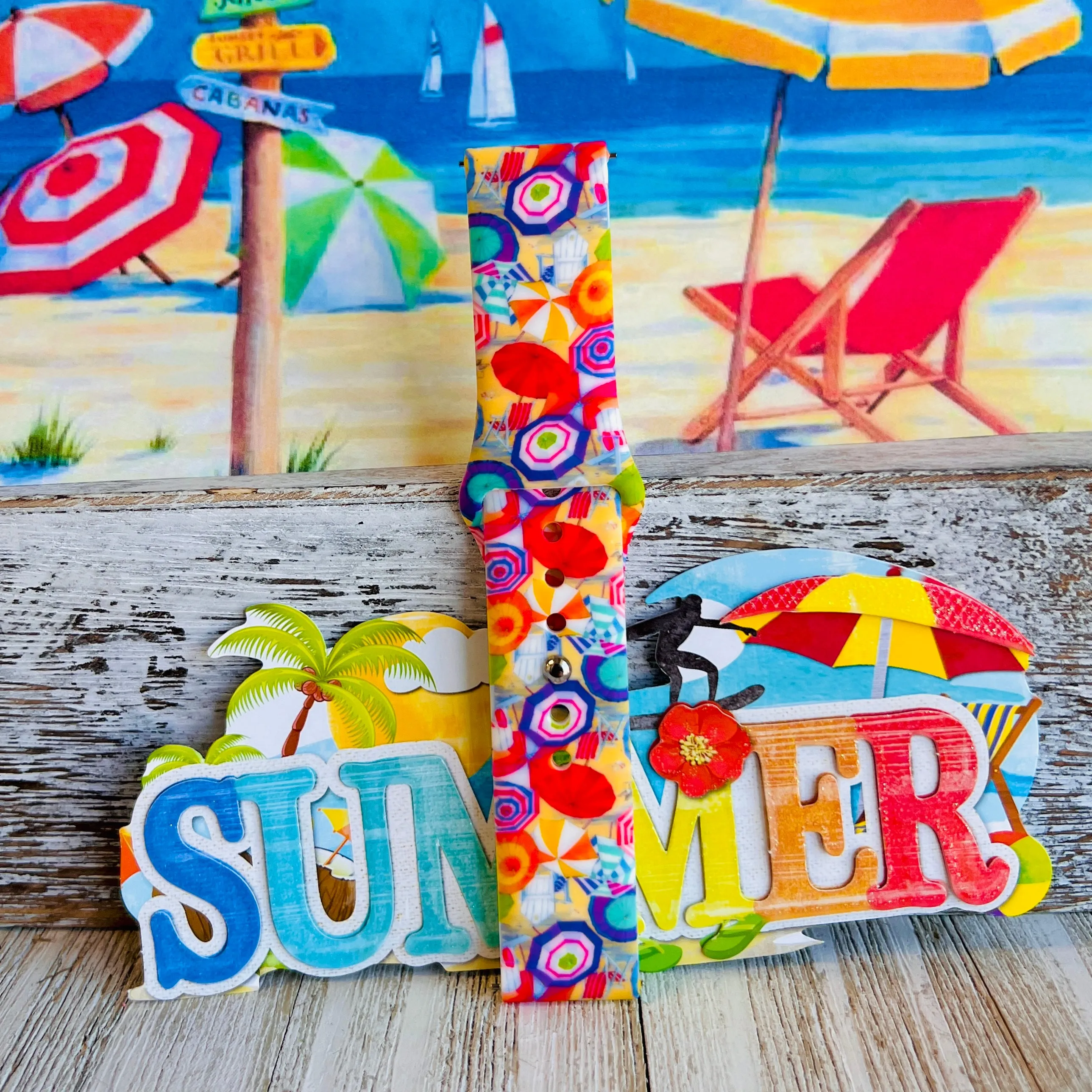 Sunbrella Print Silicone Band For Samsung Watch