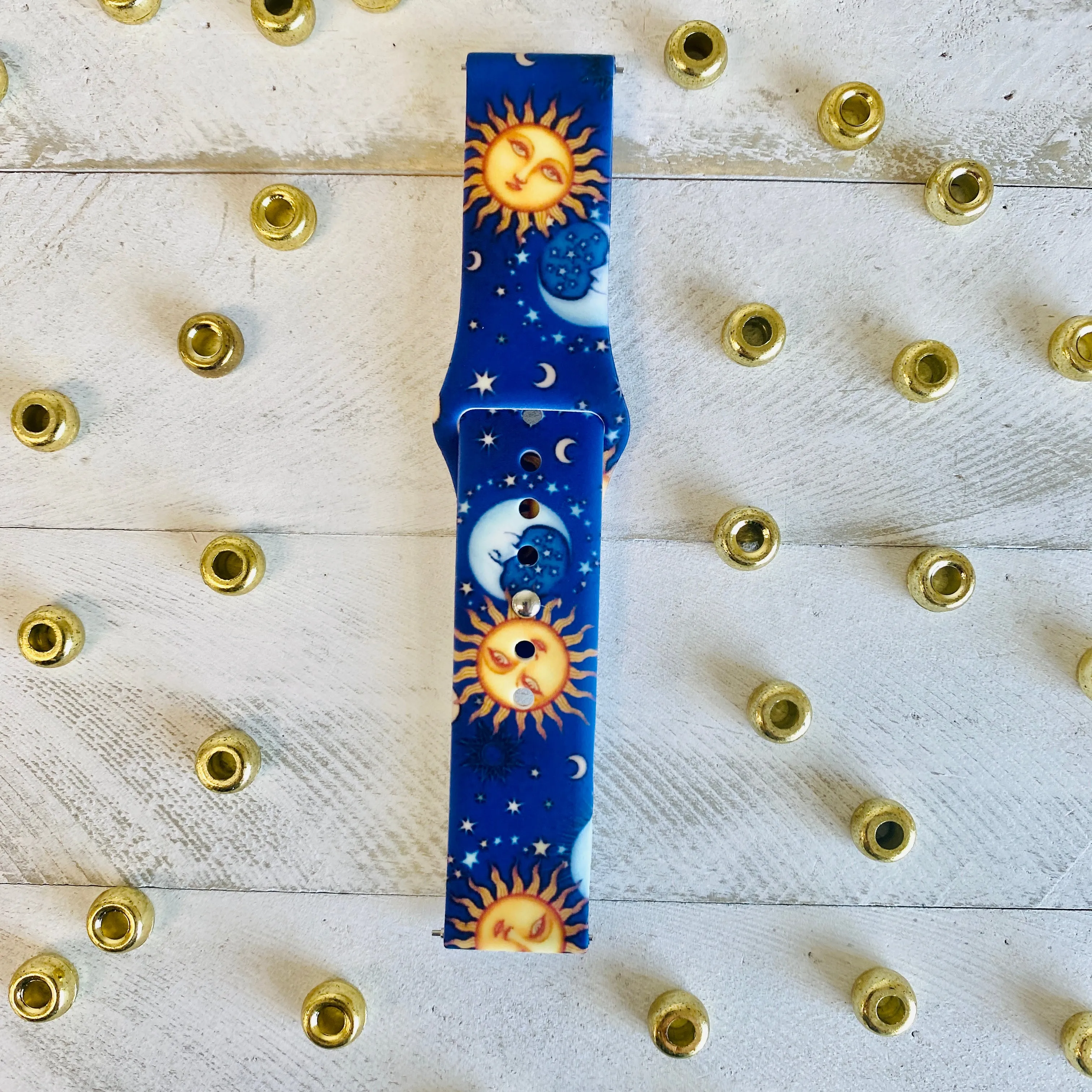 Sun,Moon,Stars Print Silicone Band For Samsung Watch