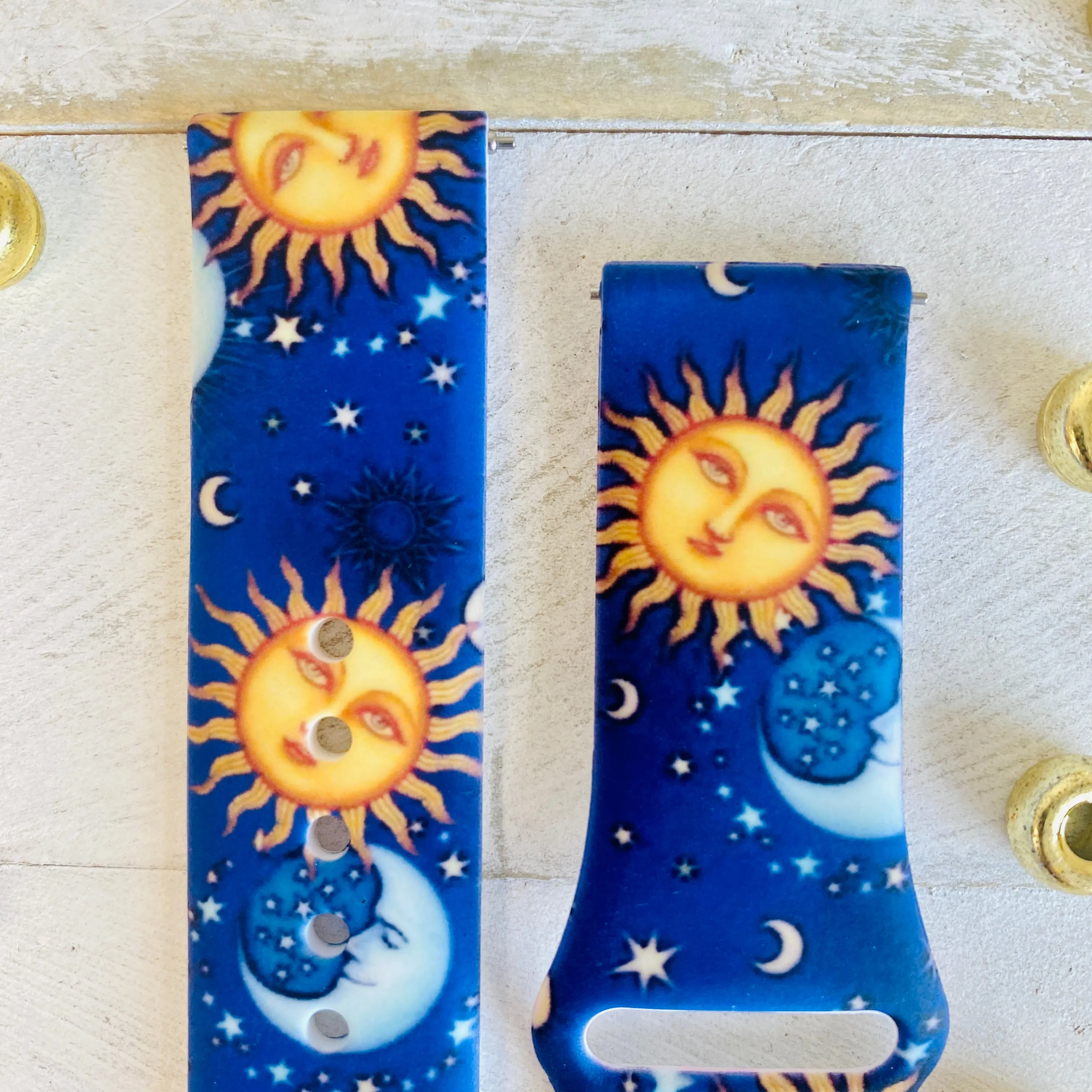 Sun,Moon,Stars Print Silicone Band For Samsung Watch