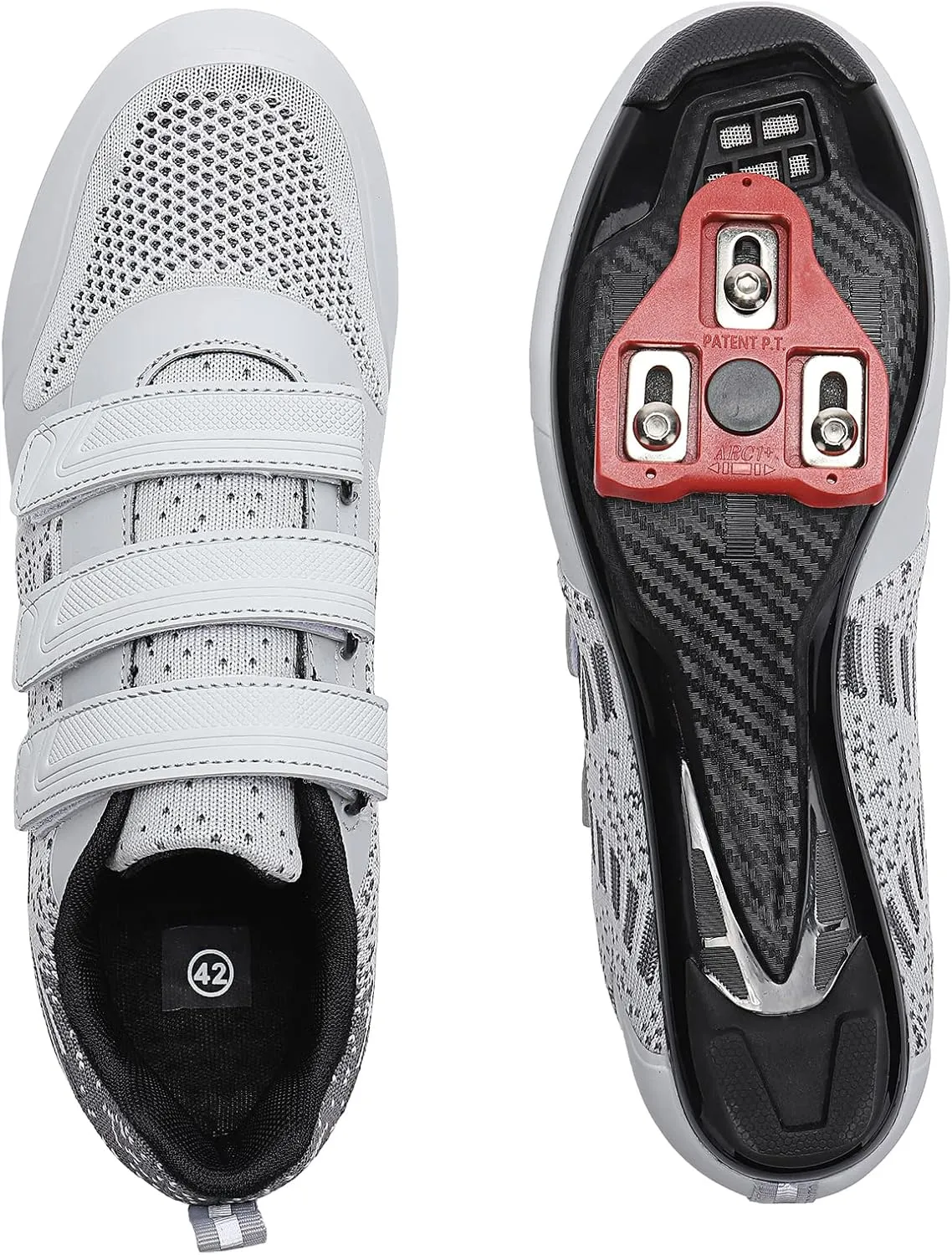 Unisex Road Bike Cycling Shoes Compatible with Peloton Shimano SPD Bike Riding Shoes for Men Women, 3 Straps, Pre-Installed Delta Cleats for Indoor Outdoor Cycling Biking