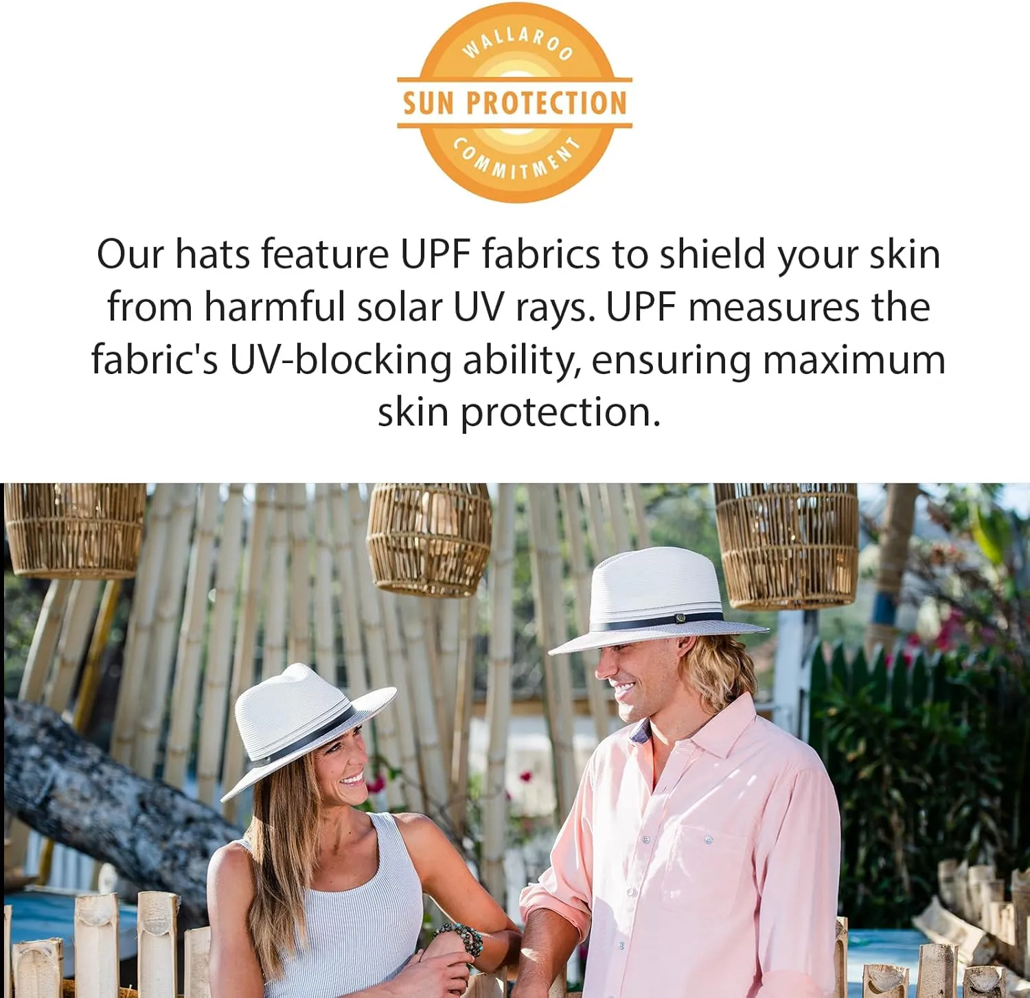Wallaroo Hat Company Men??s Palm Beach Fedora ?C UPF 50  UV Sun Protection, Wide Brim Sun Hat, Packable Design, Adjustable Size