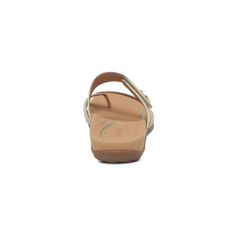WOMEN'S AETREX IZZY ADJUSTABLE SLIDE SANDAL | LIGHT / GOLD