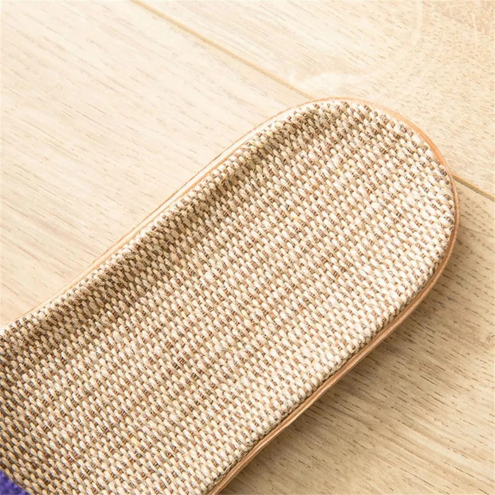 Women's Indoor Linen Cotton Linen Home Slippers Casual Sandals