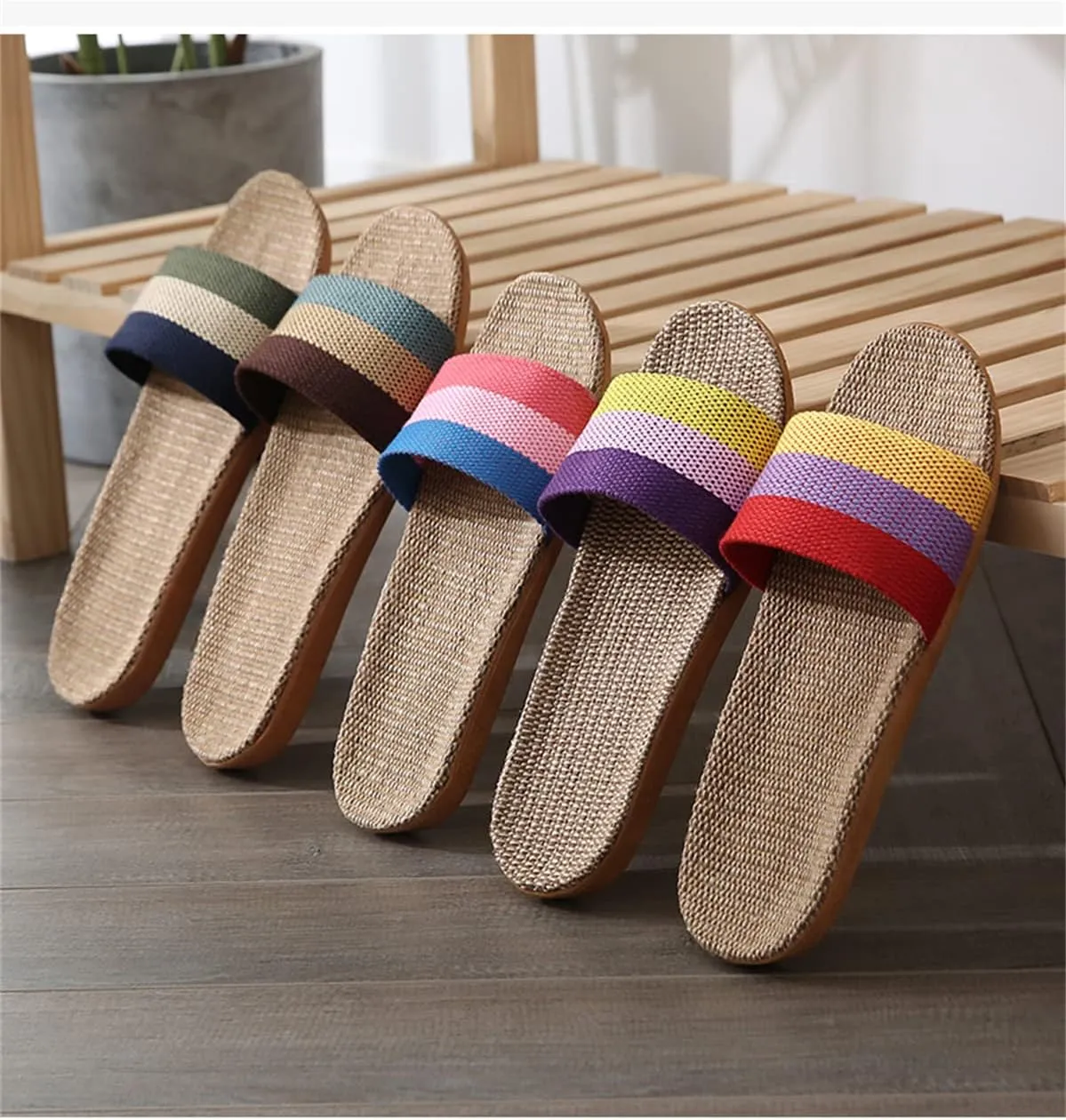 Women's Indoor Linen Cotton Linen Home Slippers Casual Sandals