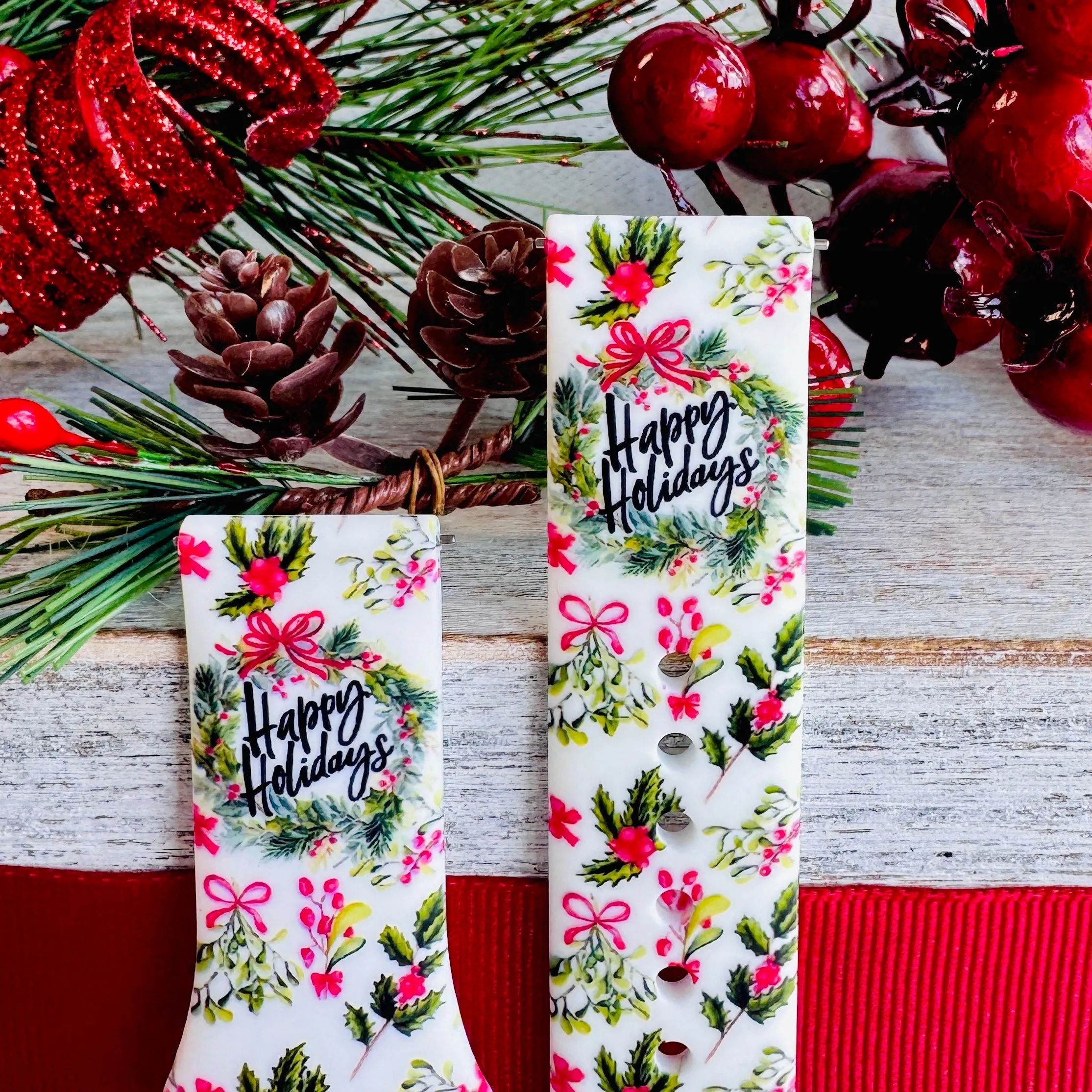 Wreaths & Wishes Print Silicone Band For Samsung Watch