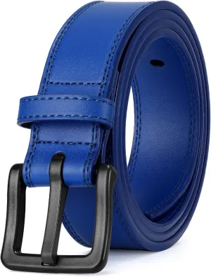 XZQTIVE Men??s Metal Free Belt Hypoallergenic Leather Belts For Jeans Dress Nickle Free TSA Belt With Black Buckle